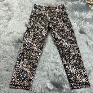 Old Navy Active Cropped Pocket Powersoft Leggings M Brown Black